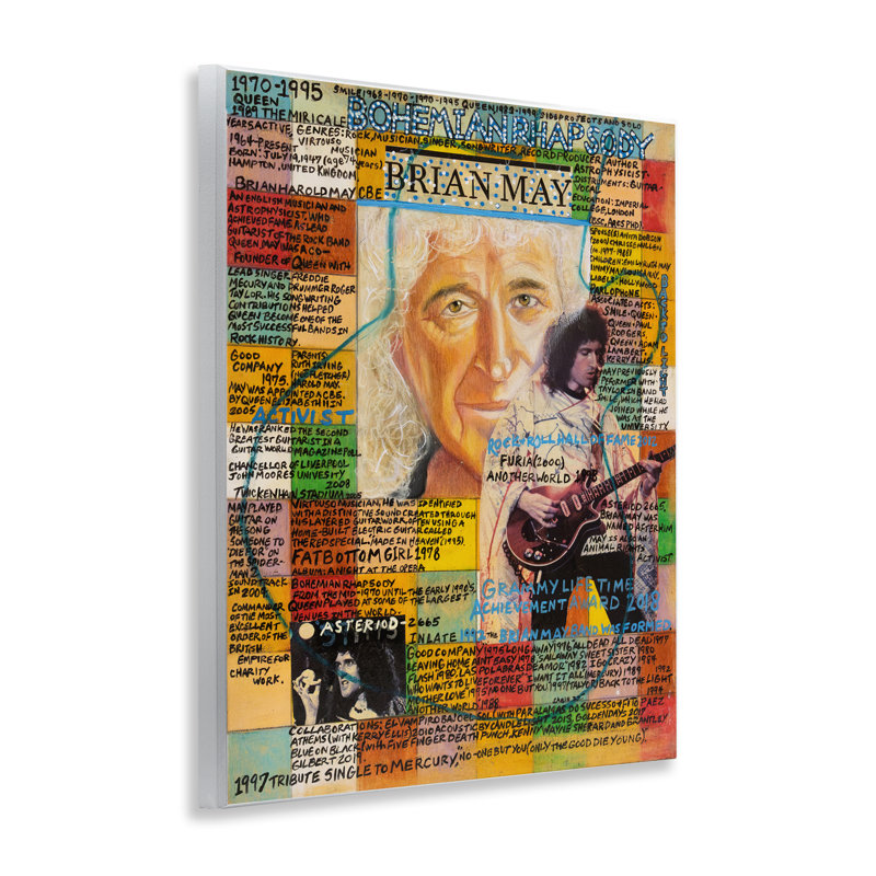 "Brian May", collage sur bois par Sabin