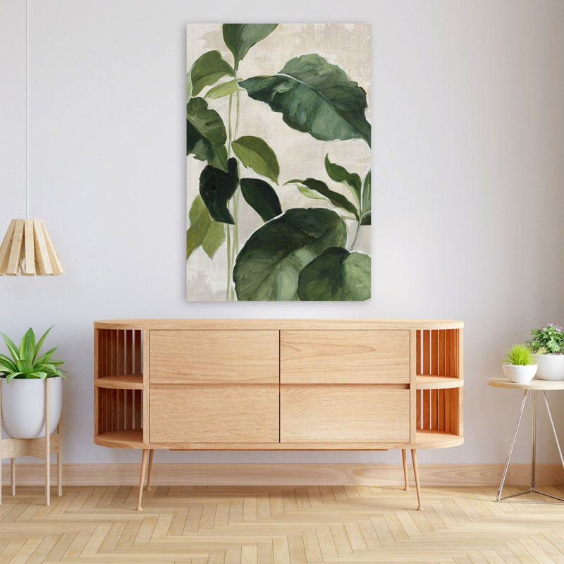 Botanique et crème, étude tropicale II, art, H 48 po x l 32 po