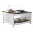 31.5"W Farmhouse Square Coffee Table with Bottom Shelf Storage, Fence Paneled Design-1955717449-1955717426