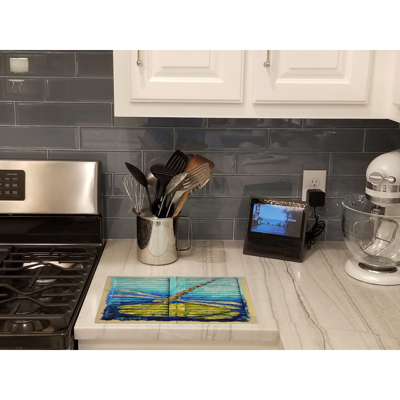 Blue Eyed Dragonfly Glass Cutting Board