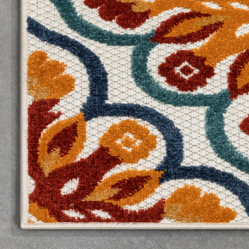  Dorado Devotion Geometric Beige Indoor/Outdoor Hi-Lo Area Rug, Runner 2'7" x 9'10"