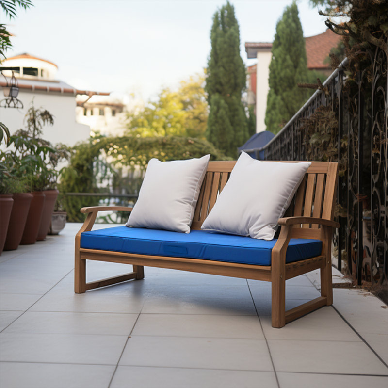 Outdoor Bench Seat Cushion, Blue, 36" W x 14" D