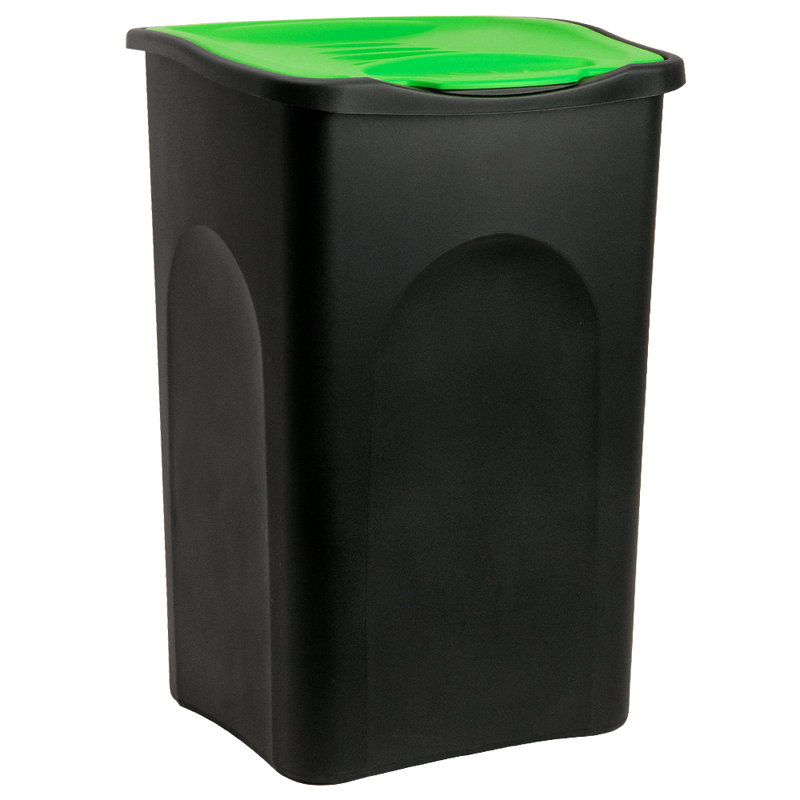 Melgoza 50 Litre Trash Can, Black/Green