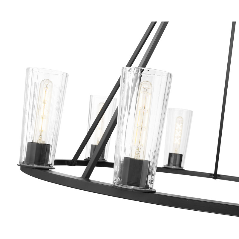 Esma 10 Light Chandelier, Matte Black, 28'' H x 46'' W x 46'' D