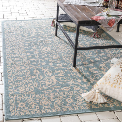 Tapis oriental bleu clair intérieur / extérieur Cannes