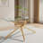 Dederick Glass Top Metal Base Dining Table-1986295953