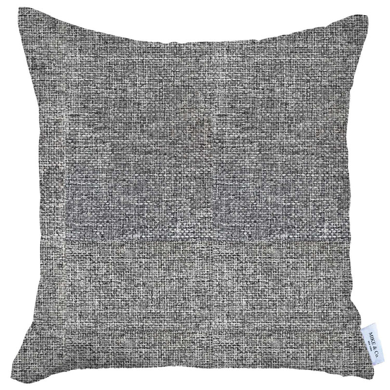 Gray Handcrafted Jacquard 18" x 18" Boho-Chic Pillow Cover