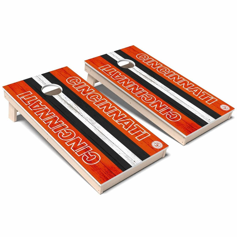 Ensemble de cornhole Cincinnati Football All-Weather Composite, Ajouter un étui de transport