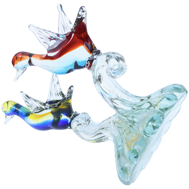 Barbini Murano Sommerso Handmade Glass Animals Hourglass