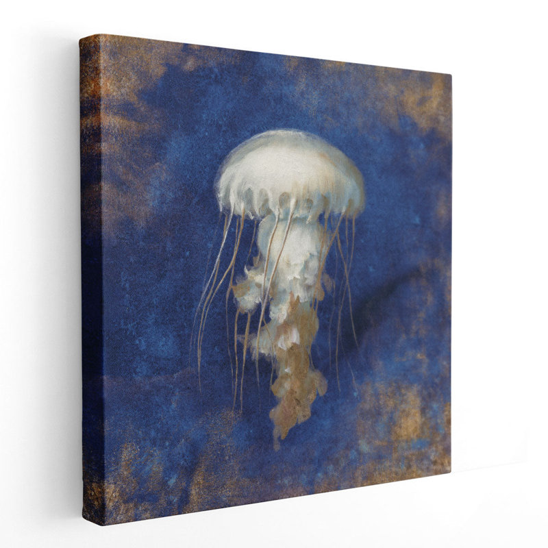 «Treasures from the Sea Indigo VI», reproduction d'art sur toile, H 20 po x l 20 po