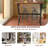 Table & Chairs Set, Space-Saving Furniture For Home Bar Dining Cafe Pub Party, Industrial Metal & Rustic Brown Wood, Heavy Duty, X-Leg Rectangular Table, Swivel Adjustable Bar Stools-1692745147