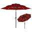 3-Tier Solar Led Lighted Market Patio Umbrella with Push Button Tilt-2102619096-2102619100