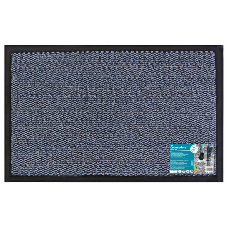 Non-Slip Indoor Doormat, Blue, Rectangle 40 x 60cm