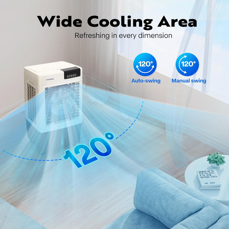 Compact White Portable Evaporative Cooler with Remote Control