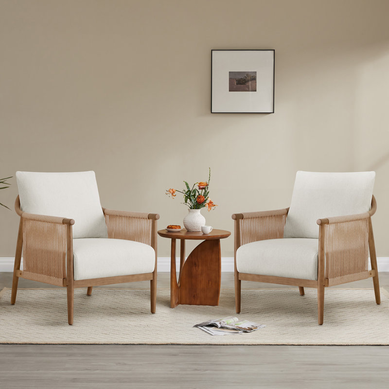 Brena Upholstered Armchair, Ivory
