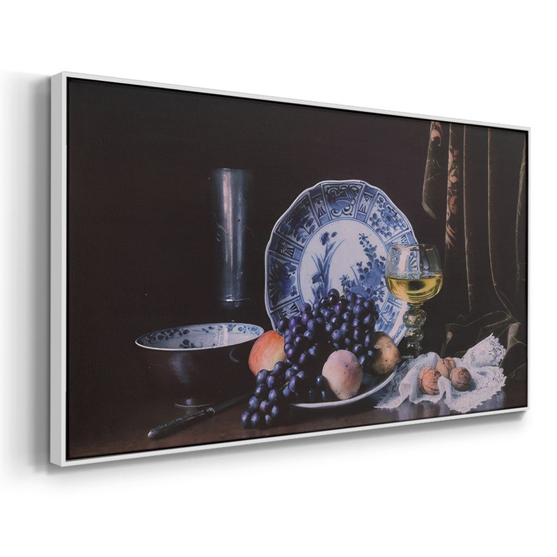 Moody Still Life IV - Toile tendue avec châssis encadré - Prêt à être accroché, H 21 po x l 41 po, Blanc