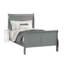 Meuble de lit gris de style lit simple 1pc de style gris avec pattes de lit Louis Phillipe