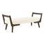 Banc de 52 pouces en bois de noyer naturel, style Mid-Century, assise confortable dans les pieds en bois de conception de chambre à coucher, chenille douce rembourrée pour les espaces de vie principaux