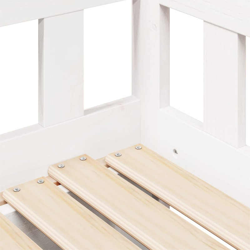 Rojerio Solid Wood with Trundle, Single (3'), White