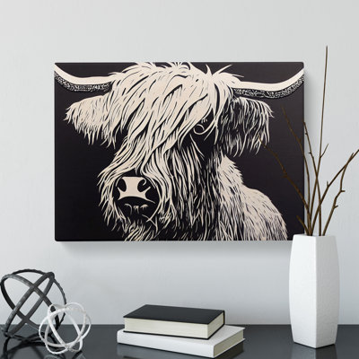 Thrilling Highland Cow - Wrapped Canvas