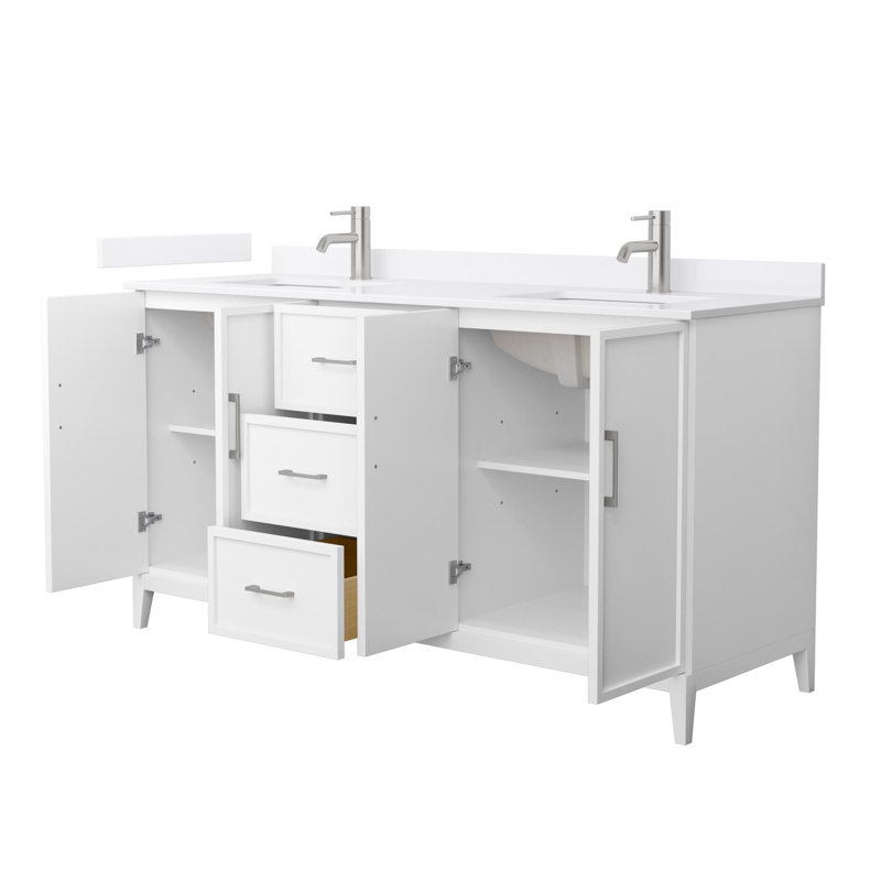 Elan 66'' W Vanity, Single, Brushed Nickel, White