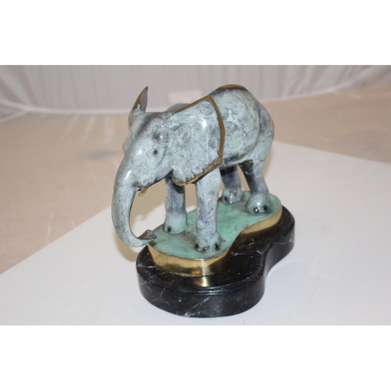 Elephant Bronze Statue -  Size: 11"L x 8"W x 10"H. Figurine