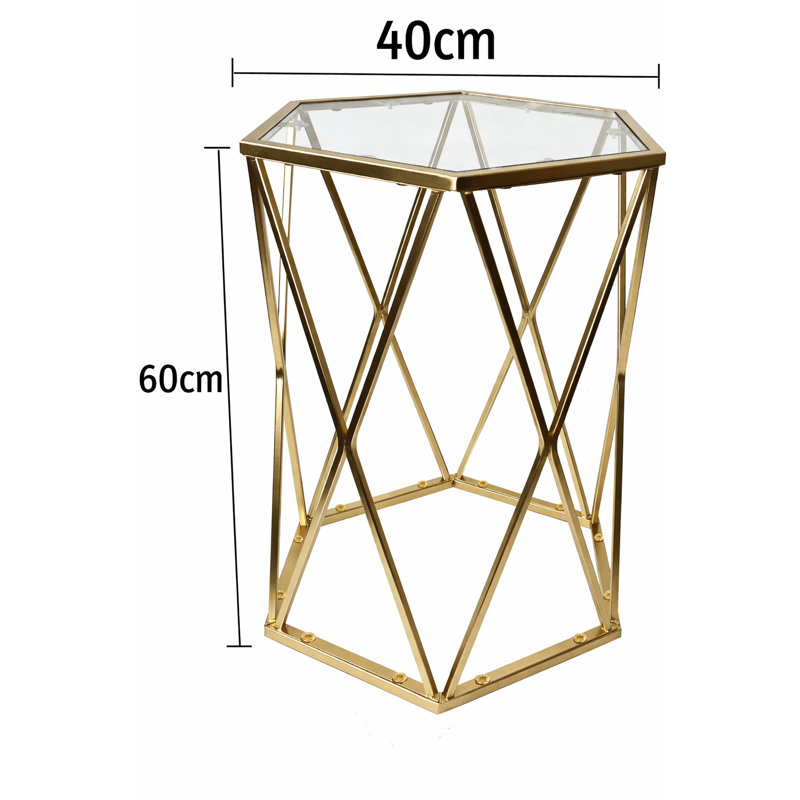 Frese Glass Top Frame End Table
