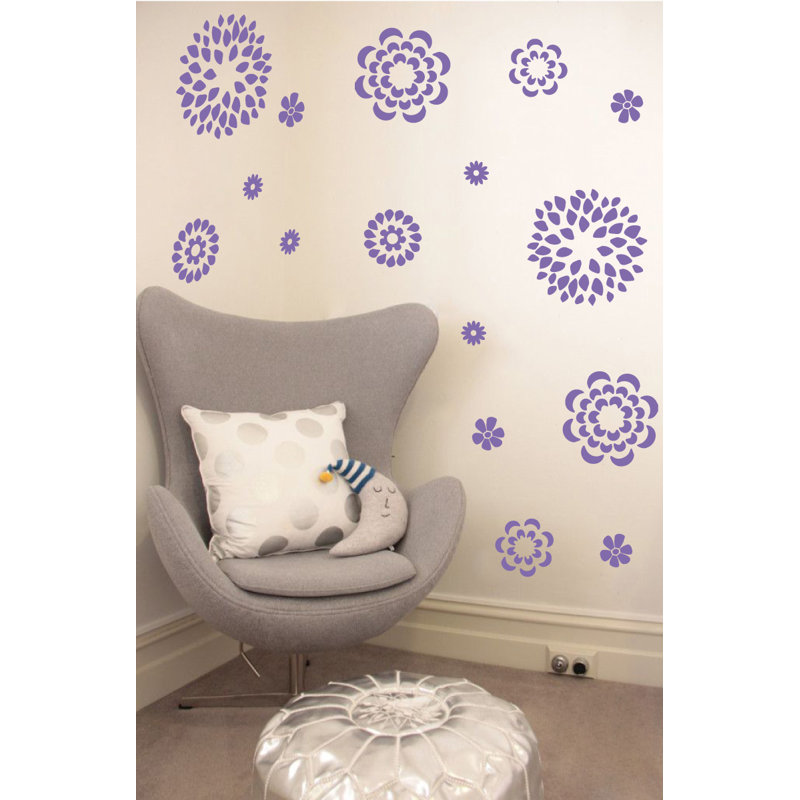 Adhésif décoratif motif floral, H 38 po x l 48 po x P 0,01 po, Lavande