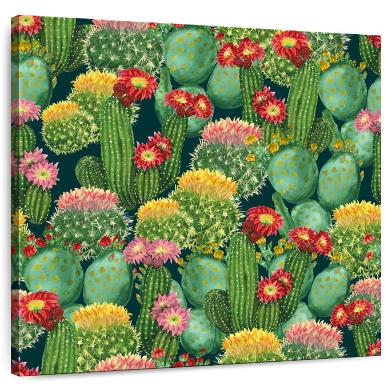 Colorful Cactus, 30" H x 30" W