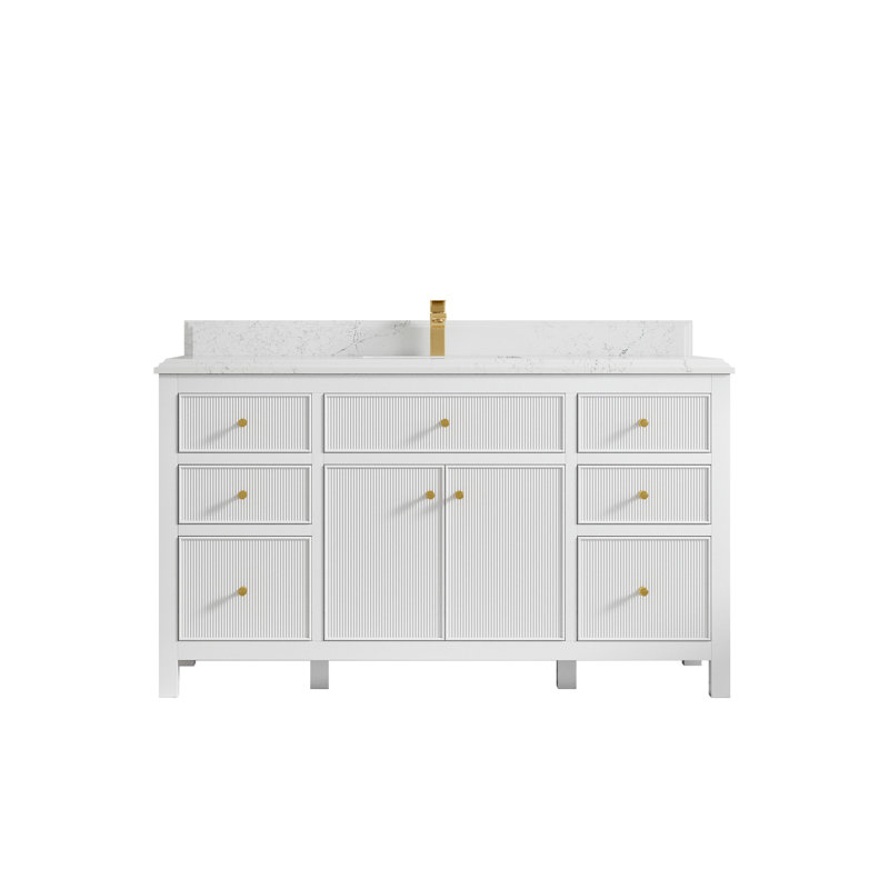 60'' Single Bathroom Vanity with Quartz Top