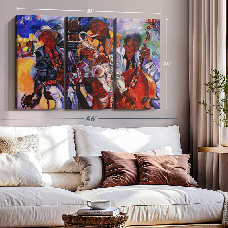 «Jazz Band Artist» sur toile, H 24 po x l 38 po x P 1,25 po