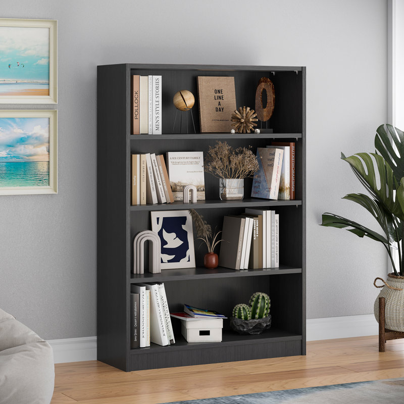 Cremorne Modern Standard Bookcase, Gray, (4 shelves) 48" H x 33" W x 11.6" D