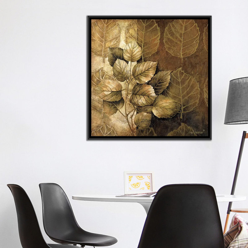 « leaf patterns iii », impression sur toile, H 37 po x l 37 po x P 1,5 po, Pas de tapis, Toile tendue