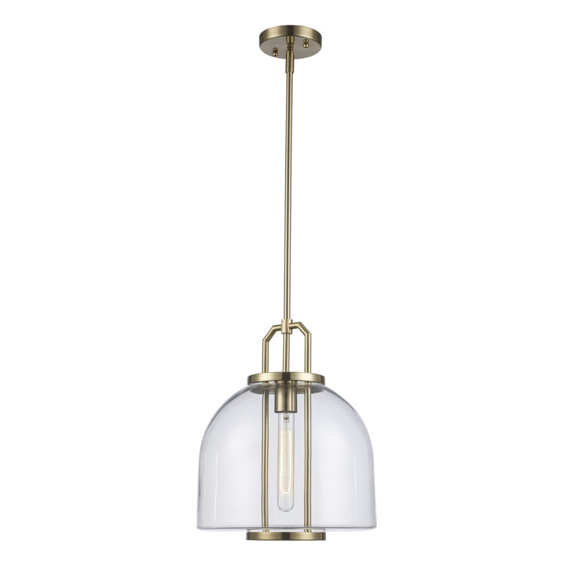Benda 1 - Light Dome Pendant, Antique Gold, 14.75" H x 11.8" W x 11.8" D