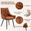 Ensemble de 2 chaises de salle à manger, chaise de salle à manger en similicuir, chaises de cuisine en métal avec pieds sablés, chaise rembourrée à dossier plat (ensemble de 2)-2108166831-2108166829