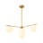4-Light Contemporary Brass Sputnik Chandelier with Opal Glass Globe Shades (30.7")