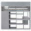 Lit mezzanine en bois avec plusieurs tablettes de rangement et garde-robe-812011145