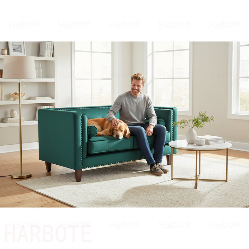 Causeuse capitonnée Chesterfield, Velvet-Dark Green