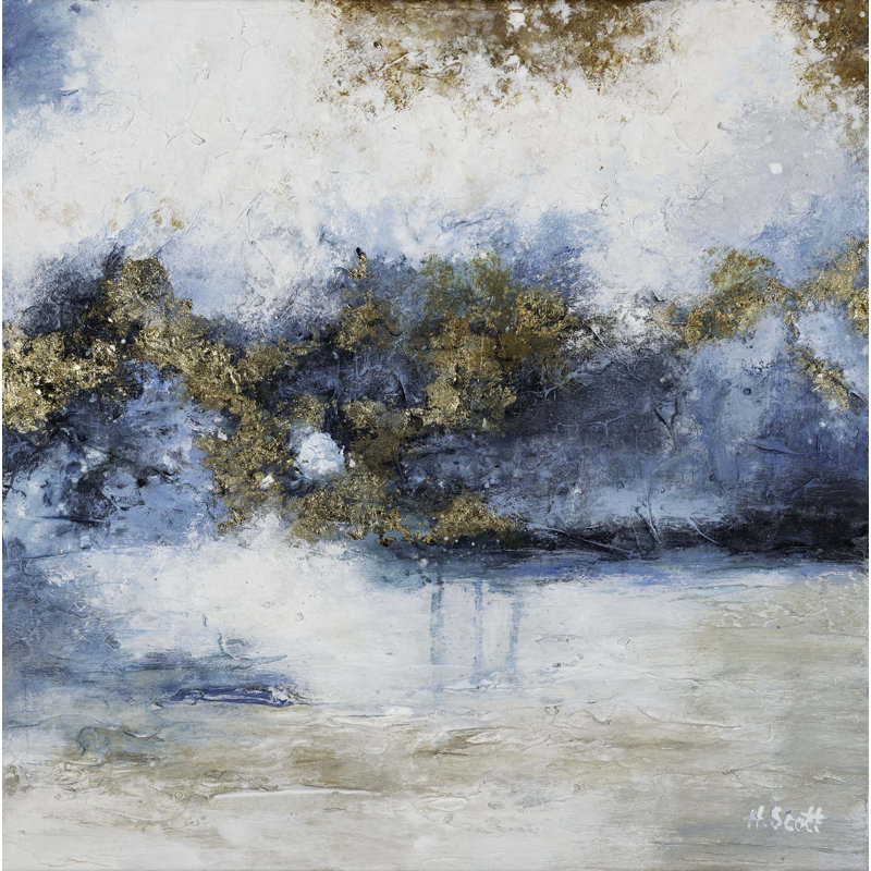 Gilded Landscape 2 Print by Yaffa G, 50" H x 50" W  x 2" D