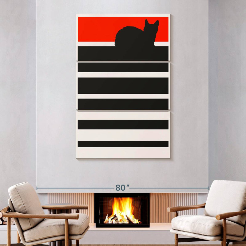 Brampt Digital Sunset Cat, 74" H x 48" W