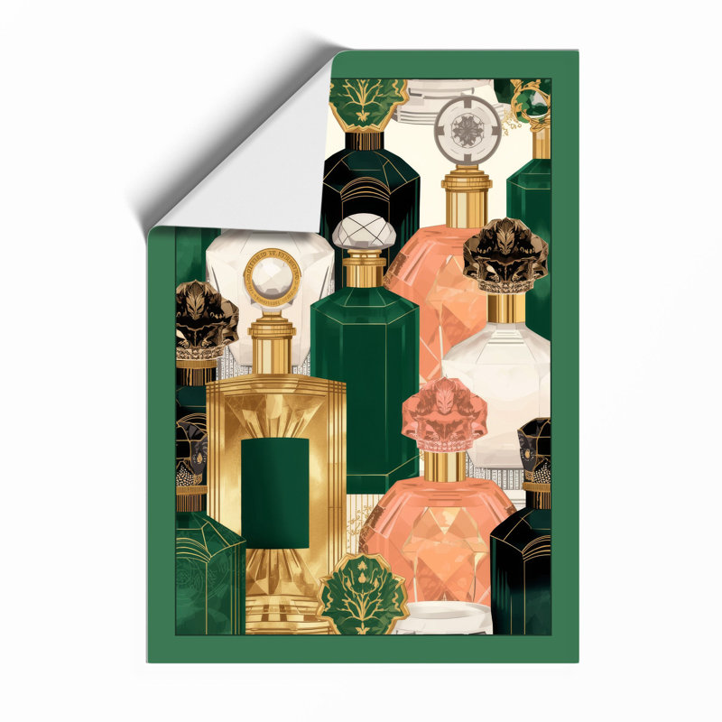 Fragrance Garden Art Deco - Framed Print, A4 - 29.7 x 21.0 cm, Walnut