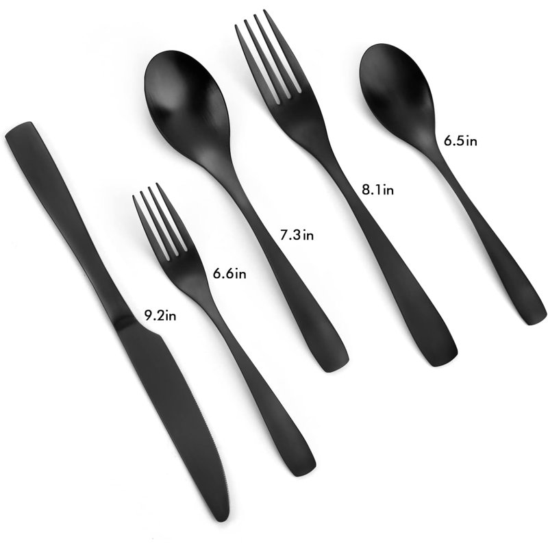Matte Black Silverware Set