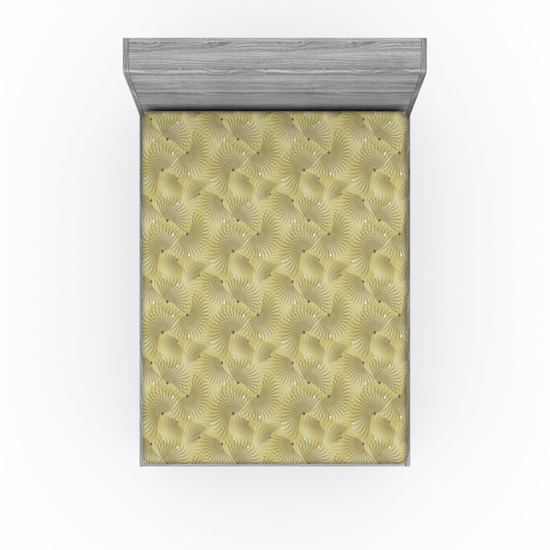 Drap-housse Ambesonne, Vert avocat, vert, brun / géométrique, Drap-housse de taille très grand
