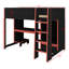 Gaming Loft Bed With Desk & Wardrobe, Wood Twin Loft Bed With Storage Drawer & LED Light-322145769