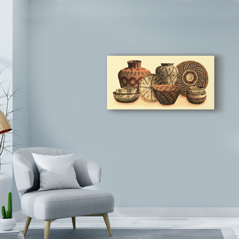 "paniers tissés à la main vi" , impression sur toile tendue, H 16 po x l 32 po x P 2 po