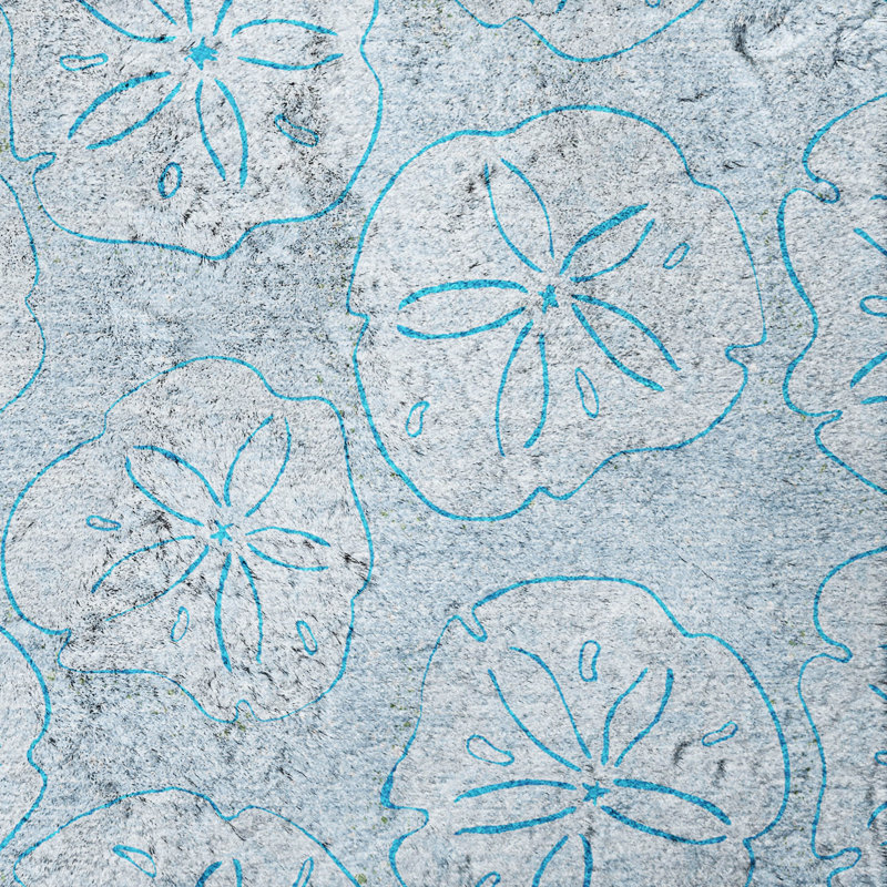 Tapis à poils longs de qualité supérieure lavable à la machine ADS189, Bleu, 2 pi 6 po x 3 pi 10 po
