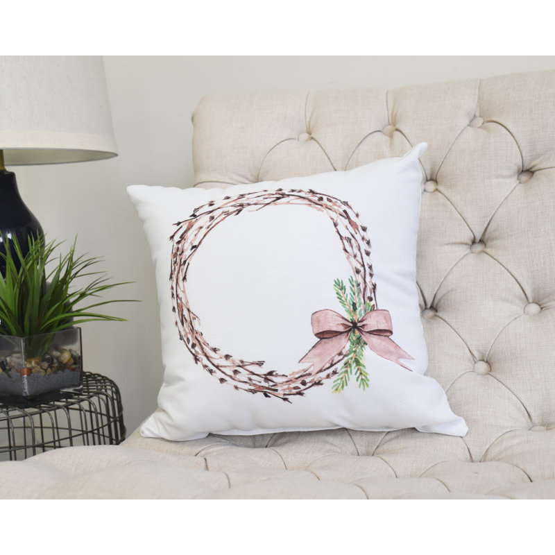 Housse et insert de coussin carré Winter Resort, 16 po x 16 po, Blanc