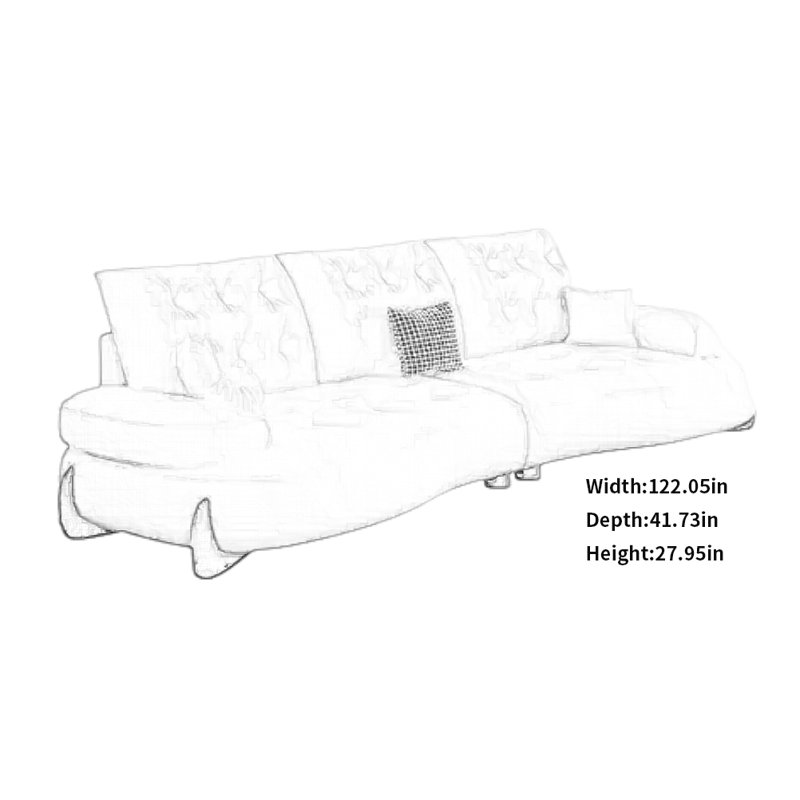 Canapé Simple Leisure Creative, H 27,95 po x l 122,05 po x P 41,73 po