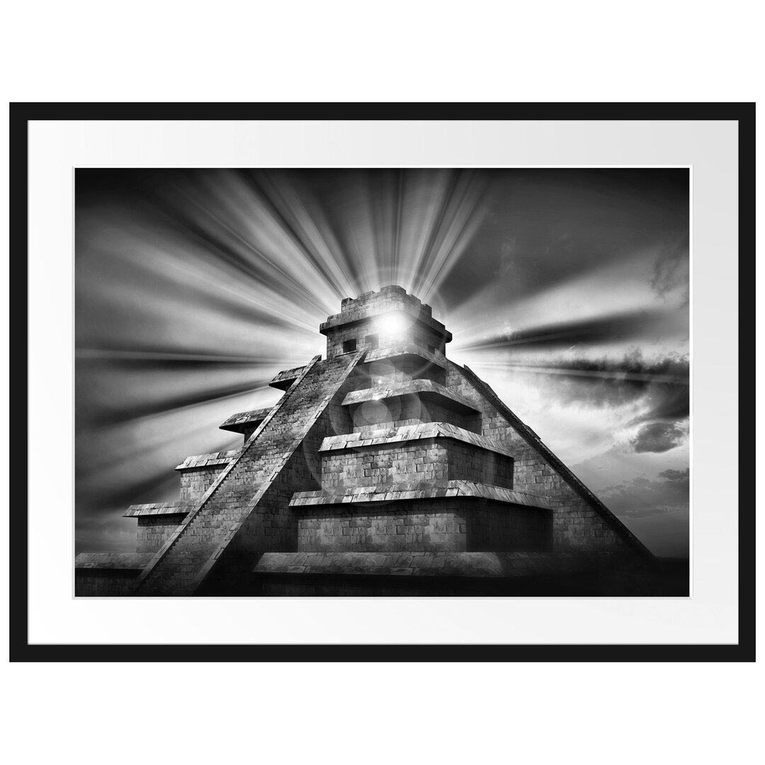 Gerahmtes Poster Maya Pyramide Tempelanlage