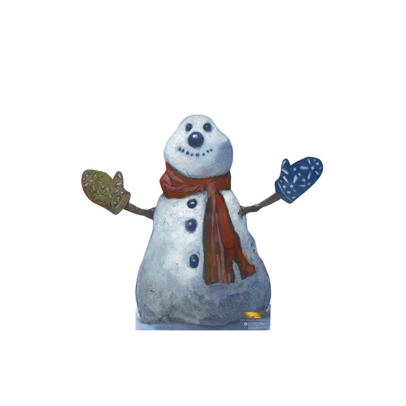 50'' White and Blue Cardboard Snowman Standee